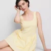 Cotton blend corset mini dress