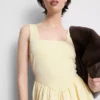 Cotton blend corset mini dress