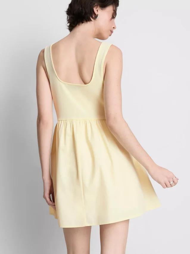 Cotton blend corset mini dress