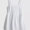 Cotton blend corset mini dress