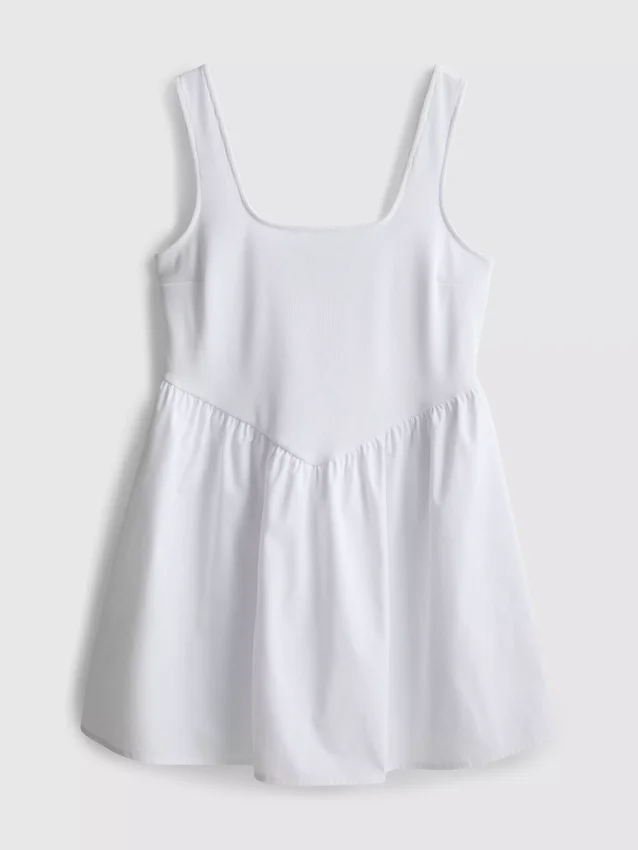 Cotton blend corset mini dress