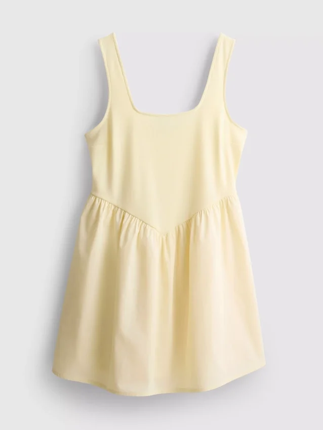 Cotton blend corset mini dress