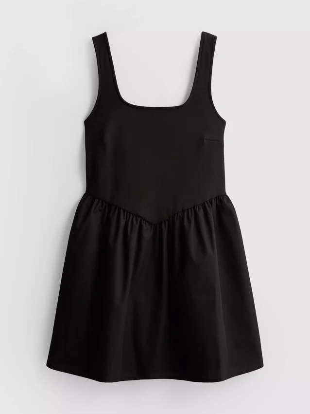 Cotton blend corset mini dress