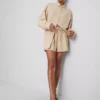 Cotton-blend elastic-waist shorts