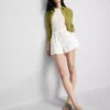 Cotton-blend elastic-waist shorts