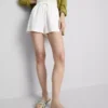 Cotton-blend elastic-waist shorts