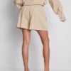 Cotton-blend elastic-waist shorts