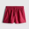 Cotton-blend elastic-waist shorts