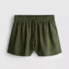 Cotton-blend elastic-waist shorts