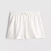 Cotton-blend elastic-waist shorts