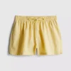 Cotton-blend elastic-waist shorts