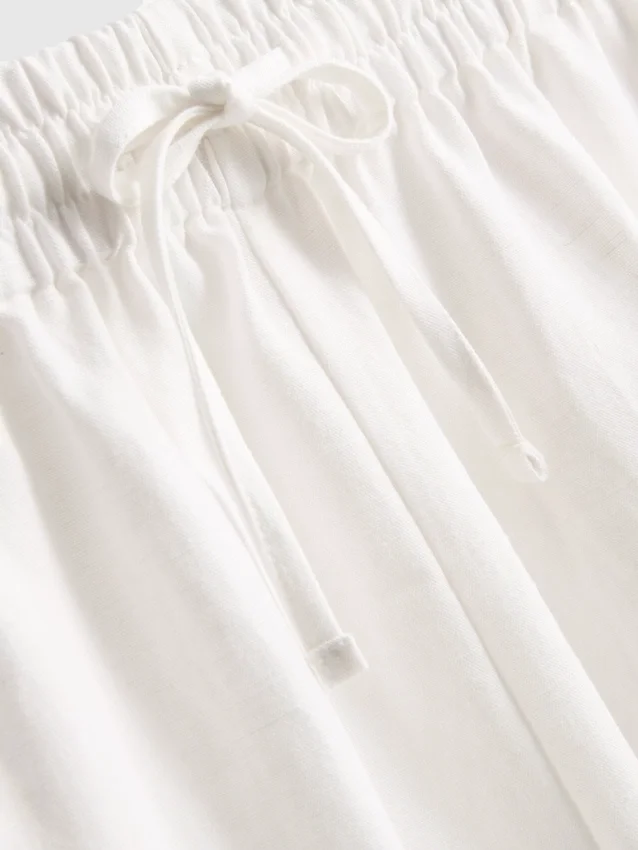 Cotton-blend elastic-waist shorts