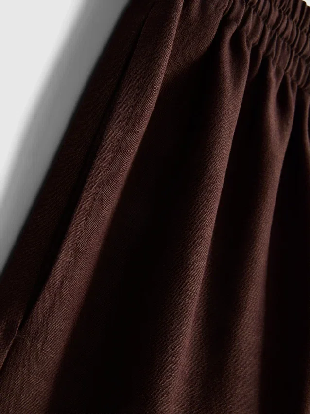 Cotton-blend elastic-waist shorts