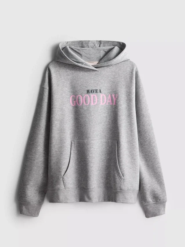 Cotton-blend graphic hoodie