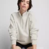 Cotton blend half-zip sweatshirt