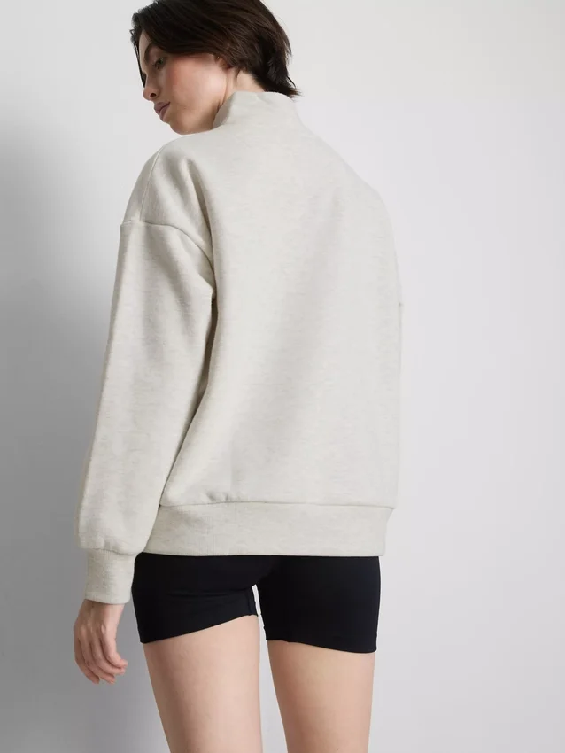 Cotton blend half-zip sweatshirt
