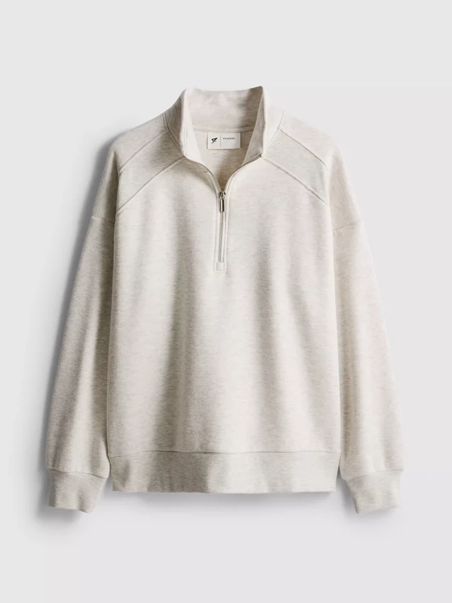 Cotton blend half-zip sweatshirt