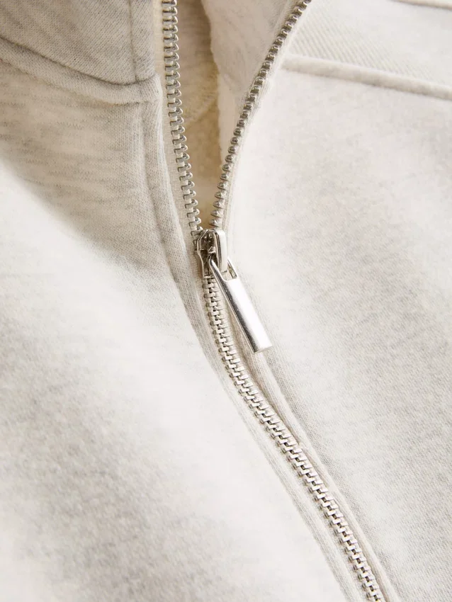 Cotton blend half-zip sweatshirt