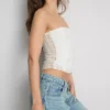 Cotton blend lace bandeau