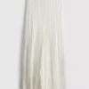 Cotton blend lace maxi skirt
