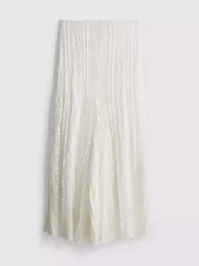 Cotton blend lace maxi skirt