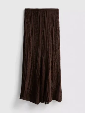 Cotton blend lace maxi skirt