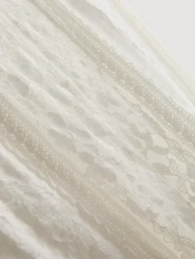 Cotton blend lace maxi skirt