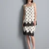 Cotton blend longline lace tank top