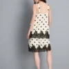 Cotton blend longline lace tank top