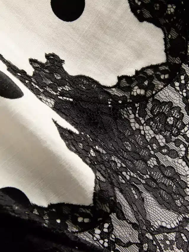 Cotton blend longline lace tank top