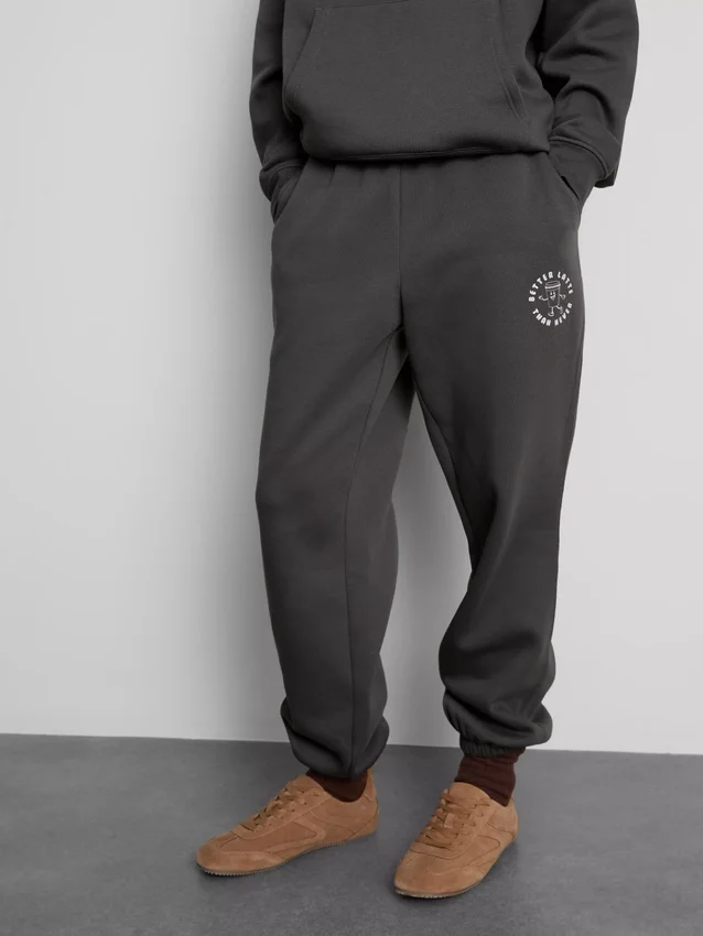 Cotton blend printed cuffed joggers