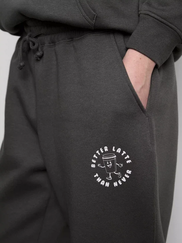 Cotton blend printed cuffed joggers