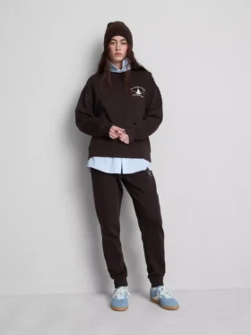 Cotton blend printed skinny joggers