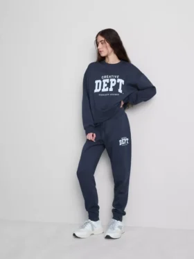 Cotton blend printed skinny joggers