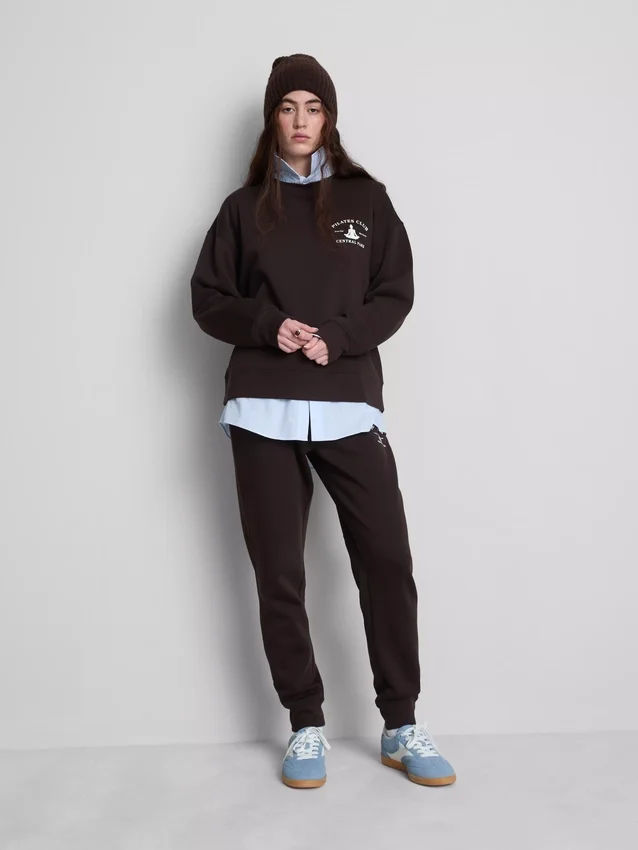 Cotton blend printed skinny joggers