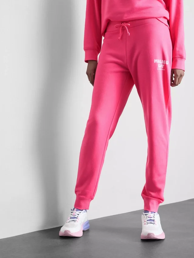 Cotton blend printed skinny joggers