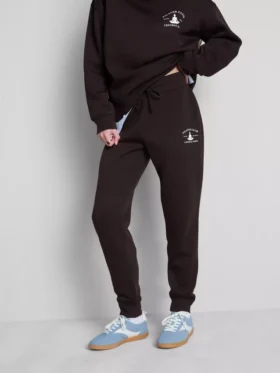 Cotton blend printed skinny joggers