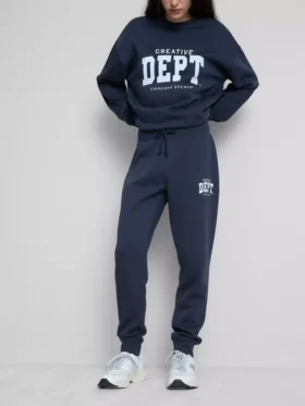 Cotton blend printed skinny joggers