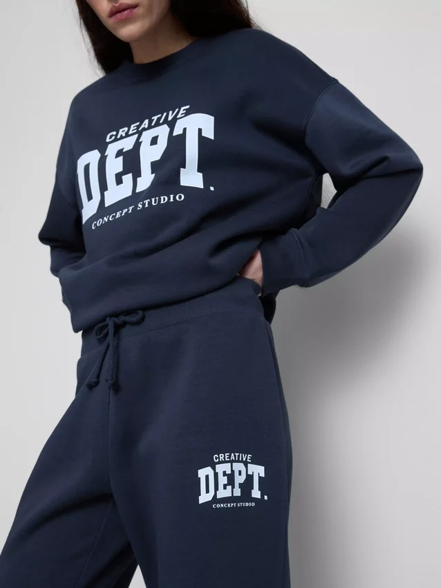 Cotton blend printed skinny joggers