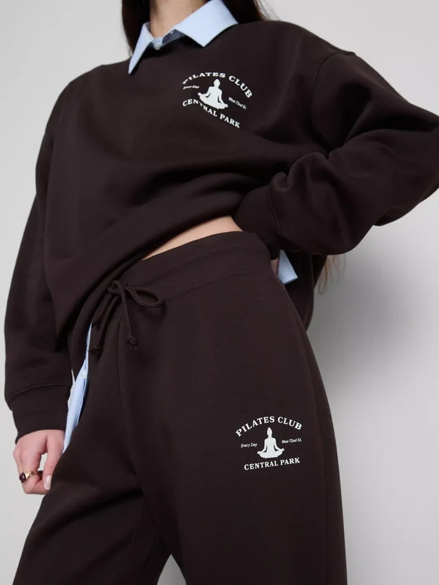 Cotton blend printed skinny joggers