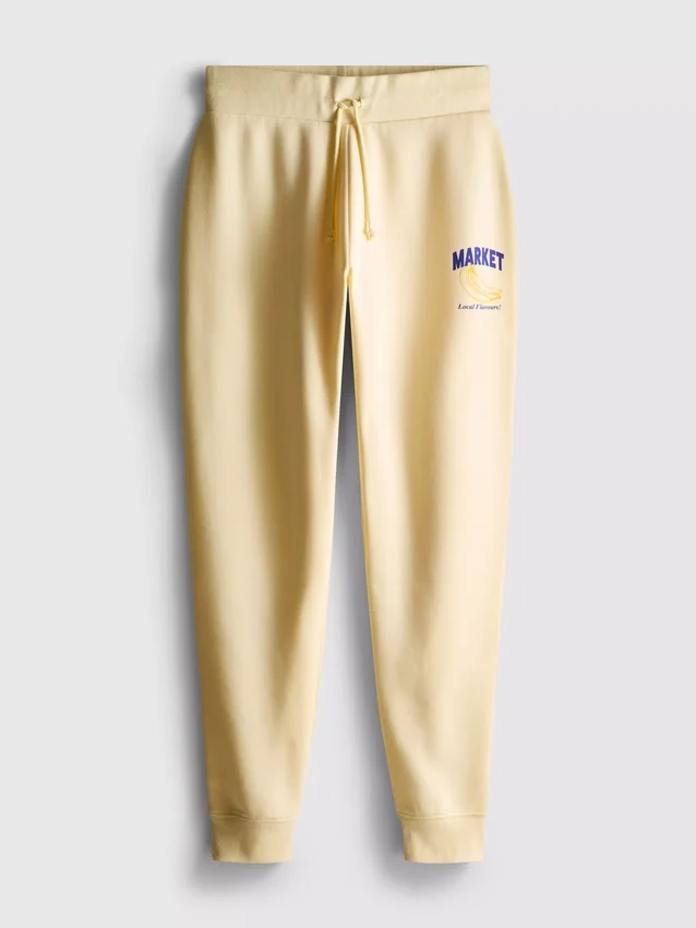 Cotton blend printed skinny joggers