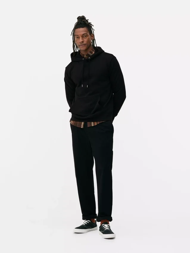 Cotton-blend pullover hoodie