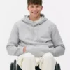 Cotton-blend pullover hoodie