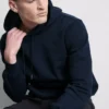 Cotton-blend pullover hoodie