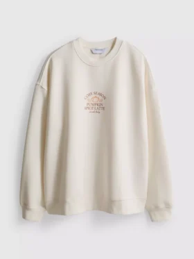Cotton blend relaxed graphic sweatshirt
