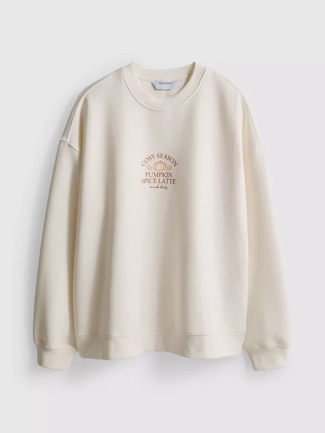Cotton blend relaxed graphic sweatshirt
