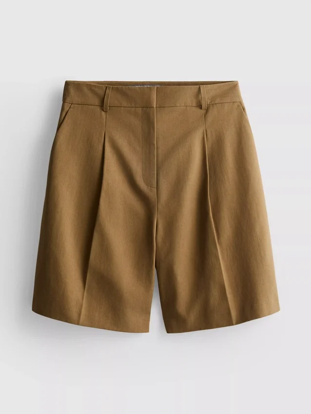 Cotton blend safari bermuda shorts