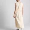 Cotton-blend side-tie midi skirt