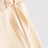 Cotton-blend side-tie midi skirt