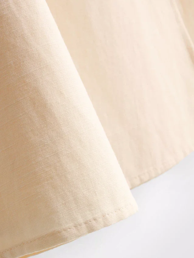 Cotton-blend side-tie midi skirt